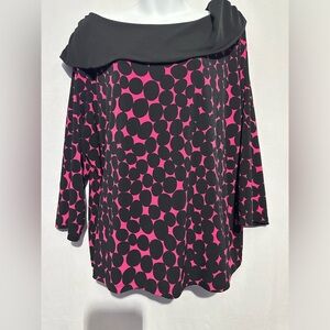 Rafaella  Black & Pink women’s top, size 3x